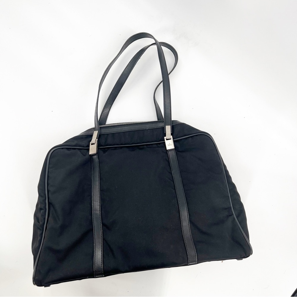 Gucci Black/Silver Nylon & Leather Work Travel Shoulder Bag, Authentic - Picture 13 of 17